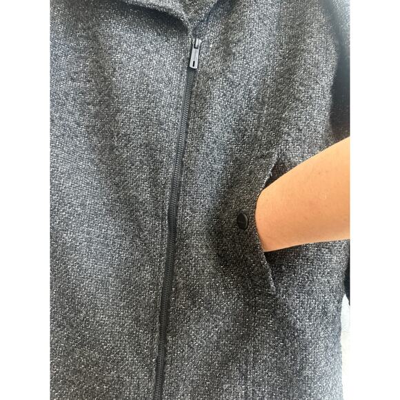 Kenneth Cole Smokey Gray Wool Blend Fux Fur Collar Zip Up Coat - Picture 3 of 8